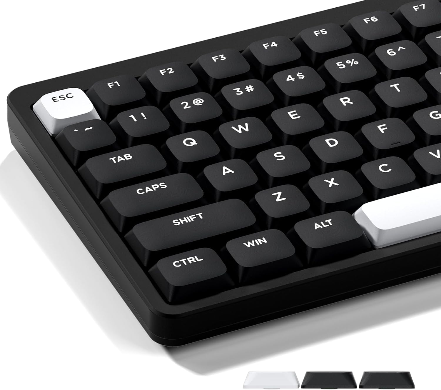 

XVX Black Keycaps PBT Keycap WOB Keyboard Keycaps Compatible with and MX Switch Mechanical Keyboards Keycaps Only Low-Profile - Double-Shot Set, чорний