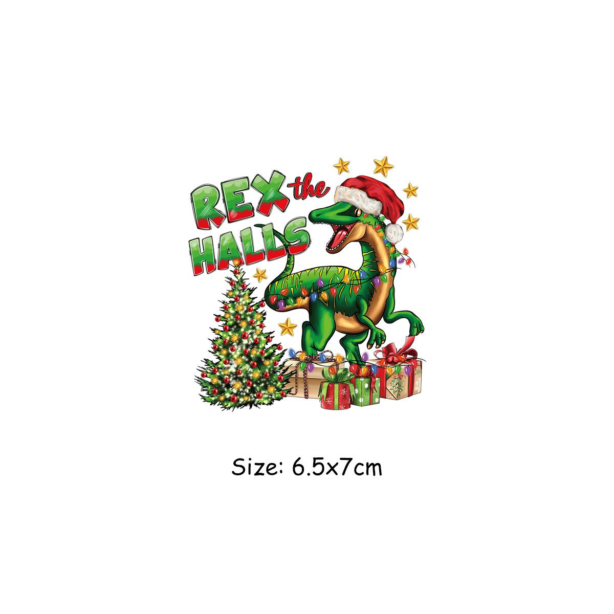 

Рождественская нашивка Rex Halls, подарок, художественные ремесла, гладильная одежда, аппликация, аксессуар «сделай сам», термоклейкая переноска, моющаяся нашивка утюгом