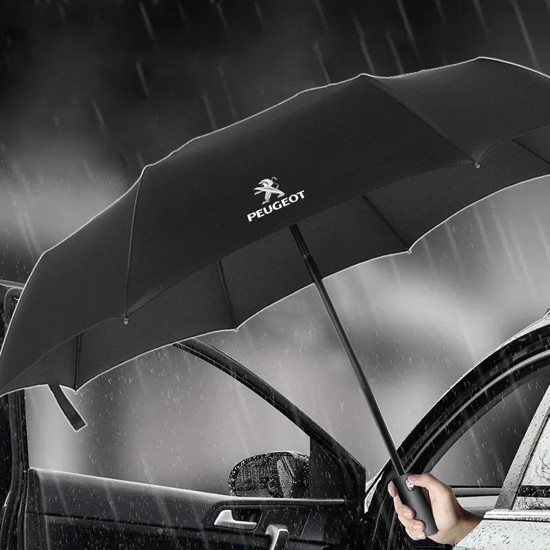 1Pcs Windproof Rain Fully Automatic Compact 3 Folding Umbrella Car Accessories For Peugeot 308 408 508 RCZ 208 3008 2008 206 207 108 406 407 408 206