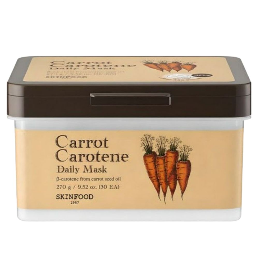 SKINFOOD Carrot Carotene Daily Mask Soothing Hydrating Sheet Mask 30pcs