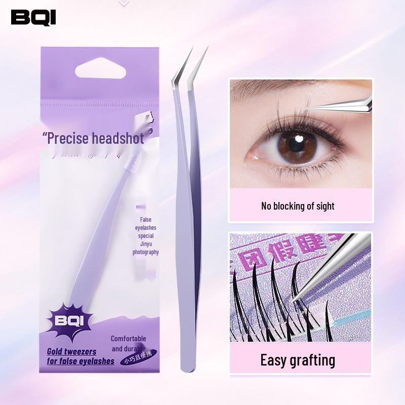 BQI Gold Precision Eyelash Tweezers Set for Beginner Technicians