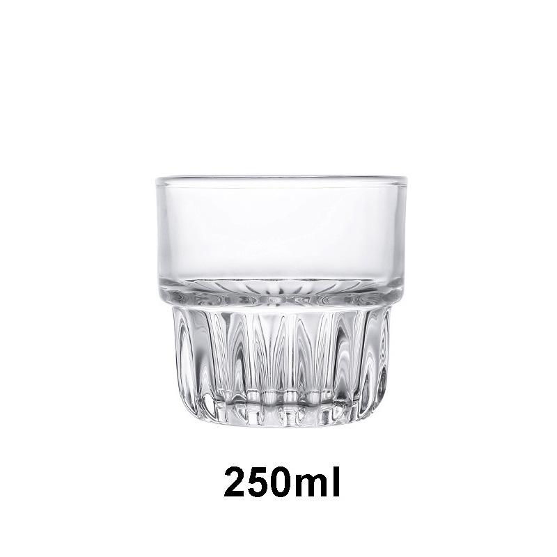 Leeseph Glas Kaffeetasse, Vintage Eis-Espressotassen Stapelbar Kaffeegläser für Latte Saft Milch Whiskey Soda Tee Wein Geschenk