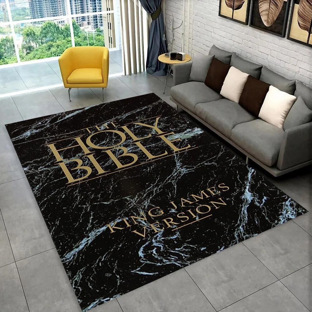 Holy Bible Cross Jesus Pray Area Rug,Carpet Rug for Home Living Room Bedroom Sofa Doormat Decor,kid Play Non-slip Floor Mat Gift