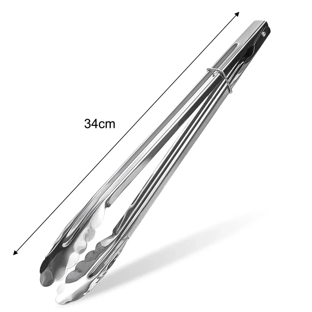 5/1Pcs Non-Slip Stainless Steel Food Tongs Salad Bread Clamps Cooking Tools Barbecue Meat Tongs Serving Clips Kitchen Gadgets