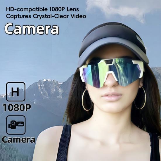 POV Glasses with Memory Card 4K Smart Baseball Sunglasses with Camera Photos Audios Videos Recording Lightweight Men Women Camera Wearable Eyewear