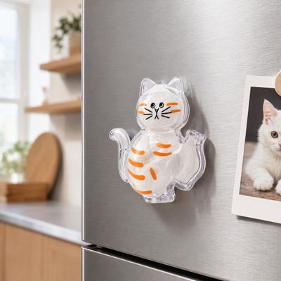 Cat Whiskers Holder Refrigerator Magnet Transparent Cat Furs Keepsake Vase Fridge Magnet Pet