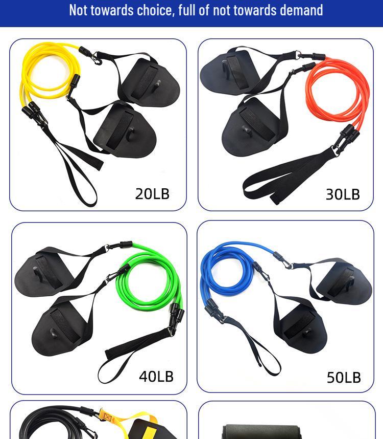 Elastic Multifunctional Resistance Band for Arm Training and Freestyle Sculling with Hand Paddles