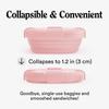 Stojo Collapsible Sandwich Box Reusable Travel Camping Food Storage Snack Box with Lid 24 Carnation - Pocket-Sized - Oz, (Pink)