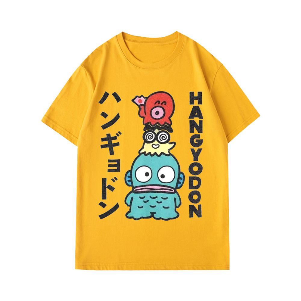 Hangyodon Japonské pro Muže Ženy Tričko Vintage Topy Košile Dámské Krátký Rukáv Léto Dámské Oblečení Y2k Top Dámské Oblečení