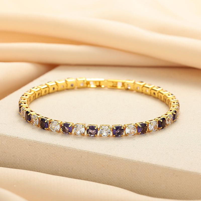 

4mm purple and white bracelet, ladies fashion