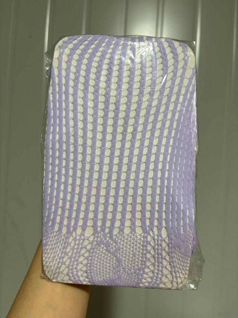 Sexy Fishnet Lace Stockings with Vertical Stripes & Heart Patchwork