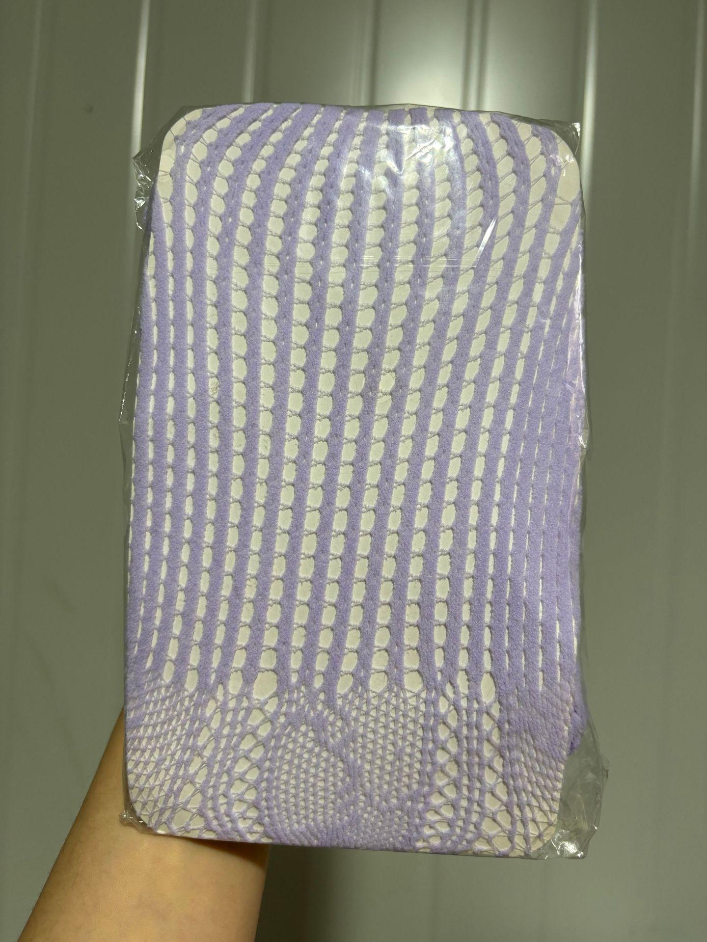 

Сексуальные чулки в сетку с кружевом, вертикальными полосками и лоскутным узором в виде сердечек Standard Packaging фиолетовый