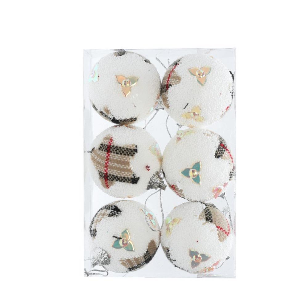 6pcs Creative Christmas Tree Pendant 6cm Hanging Ornament Christmas Foam Ball  Shopping Mall Scene