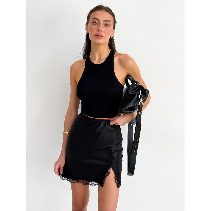 Elegant Satin Embroidery Pencil Skirts Summer High Waist Lace Split Mini Skirts For Women Fashion Slim Skirt Female