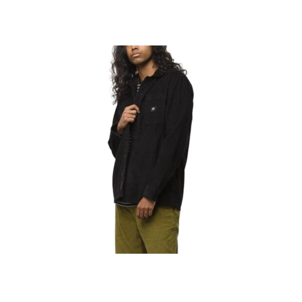 Vans Color Chest Pocket Polo Casual Long Sleeve Shirt Men Shirts Black VN0A4RZFBLK
