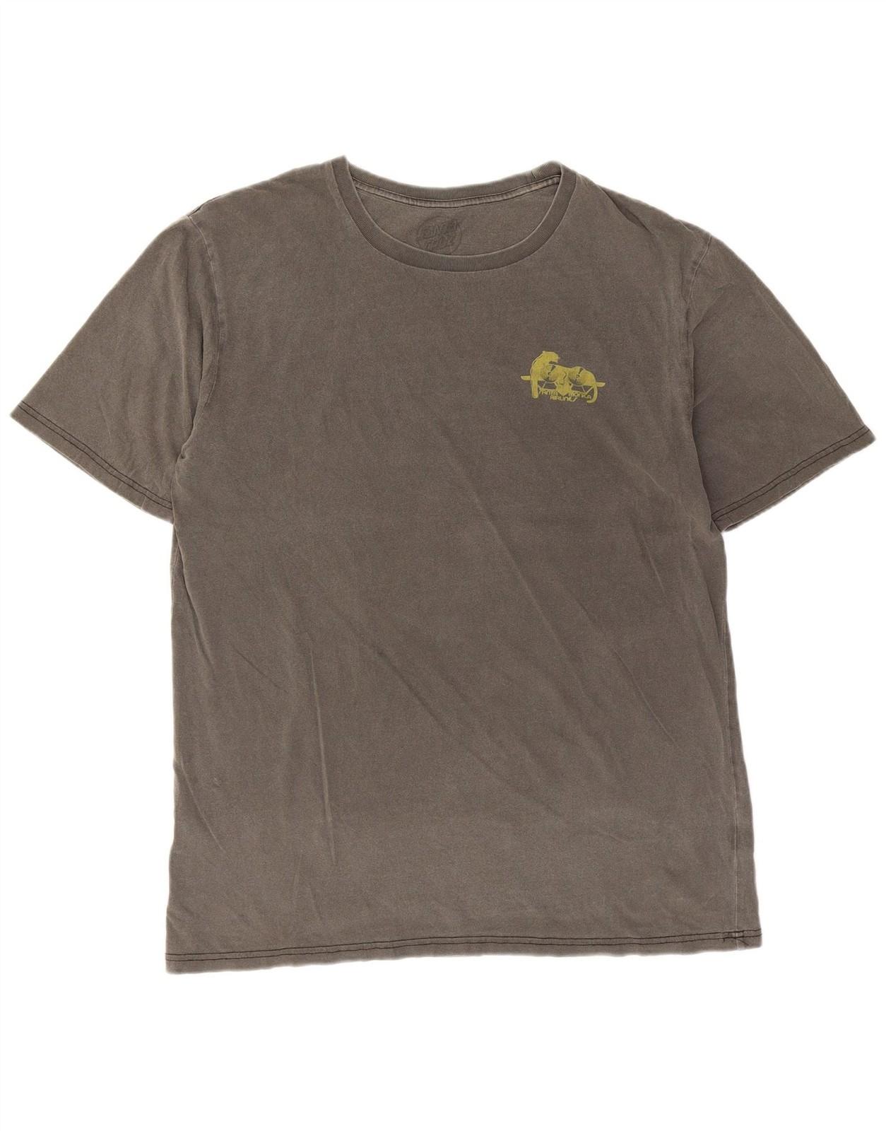 Santa Cruz Mens Graphic T-Shirt Top Large Grey Cotton XB11 S