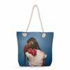 Flower Woman Print Thick Rope Single-shoulder Beach Bag 7213