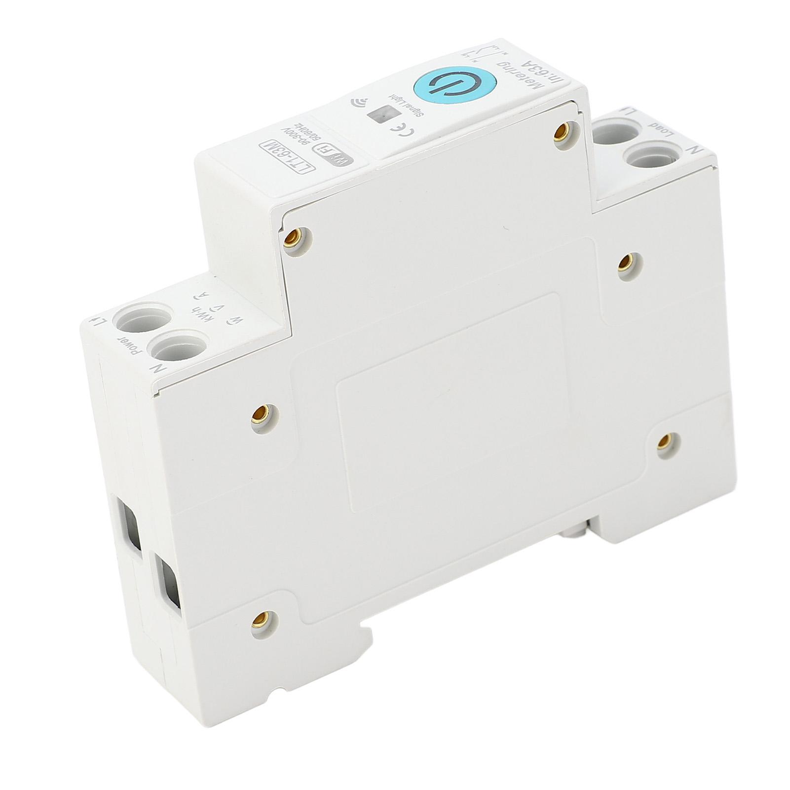 

Smart WiFi Circuit Breaker, App Control Appliances, 1P N Pole DIN Rail Mount for School , AC90V-300V 63A