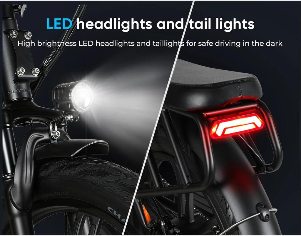 2026 Samebike New CY20Pro 36V500W Brushless Motor 13Ah Detachable Battery Electric Bicycle Dual Disc Brake 3.0 Tire Electric Bicycle
