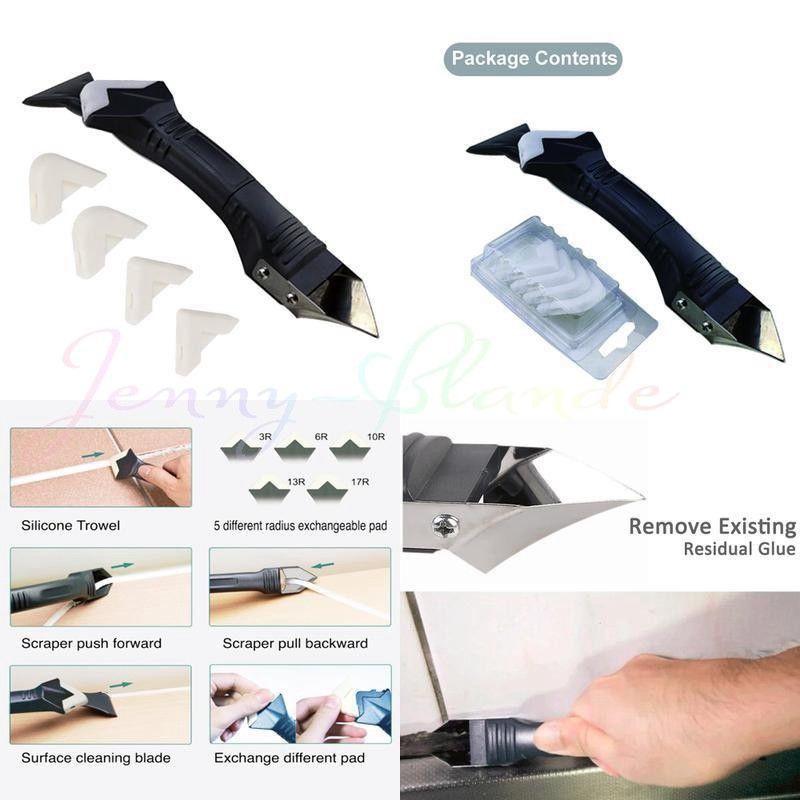 Versatile 3-in-1 Silicone Sealant Tool Kit Featuring Stylish Design And Organized Storage For Easy Use