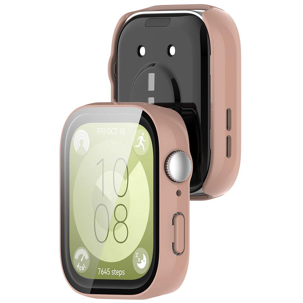 PC Watch Case for Huawei Watch Fit 3 Tempered Glass Watch Screen Protector Anti-Scratch Full Coverage Frame