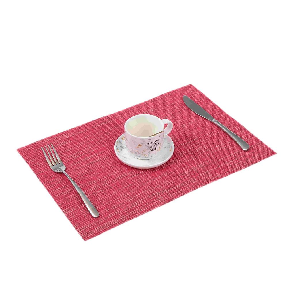 PVC Heat-Resistant Western Table Placemat Washable Dual-Tone Teslin Series Dining Table Cup Mat
