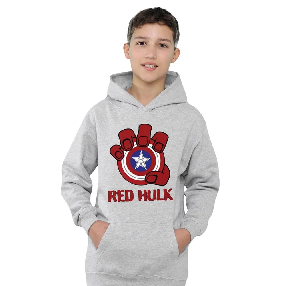 Captain America Childrens/Kids Red Hulk Shield Heather Pull Over Hoodie