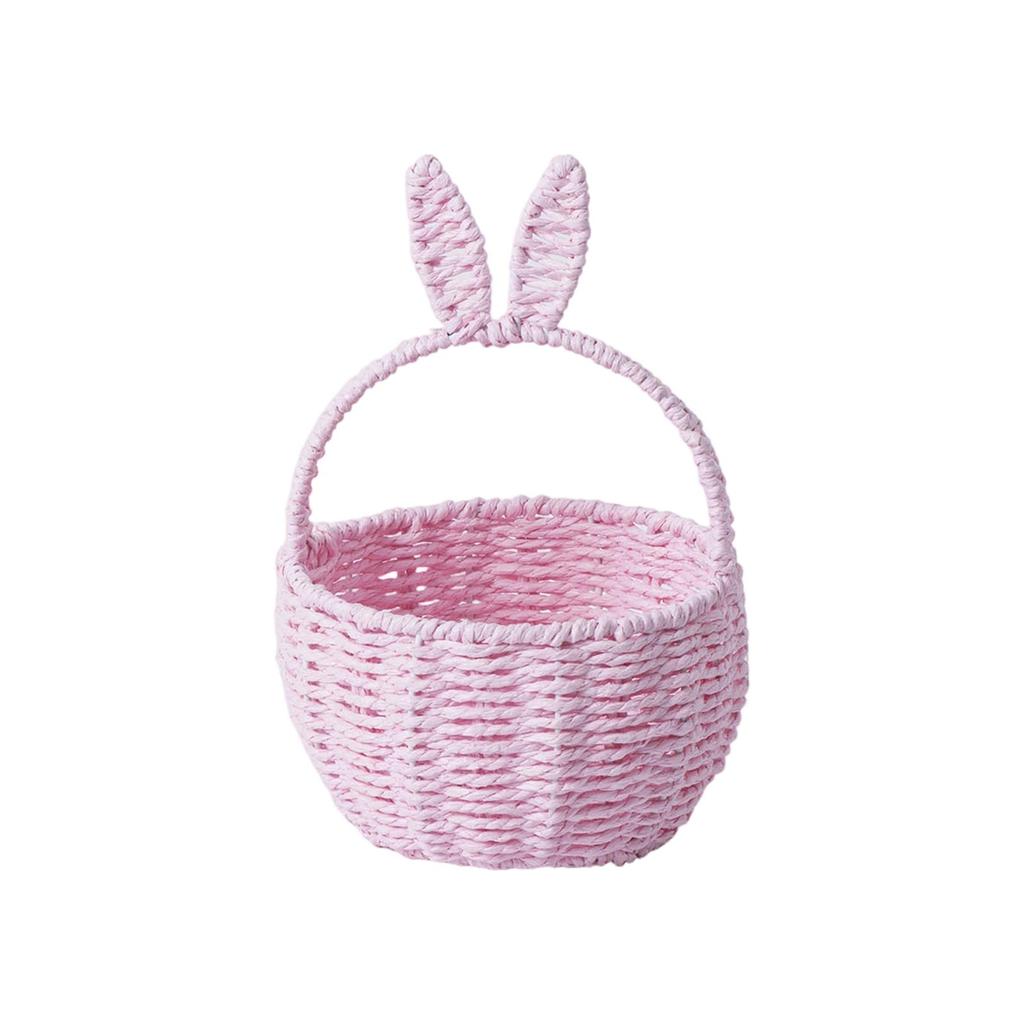 Handmade Woven Ear Flower Basket, Eco-friendly Paper Rope Creative Storage Basket