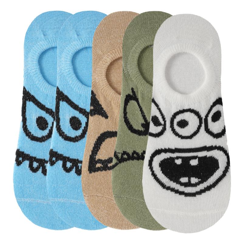 

5 пар женских забавных мультяшных носков, тапочек, весенне-летних кавайных носков, модных женских дышащих повседневных коротких носков до щиколотки One size