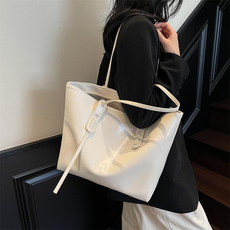 Large capacity bag women's tote bag 2025 new high-end soft leather shoulder large bag popular work commuter bag