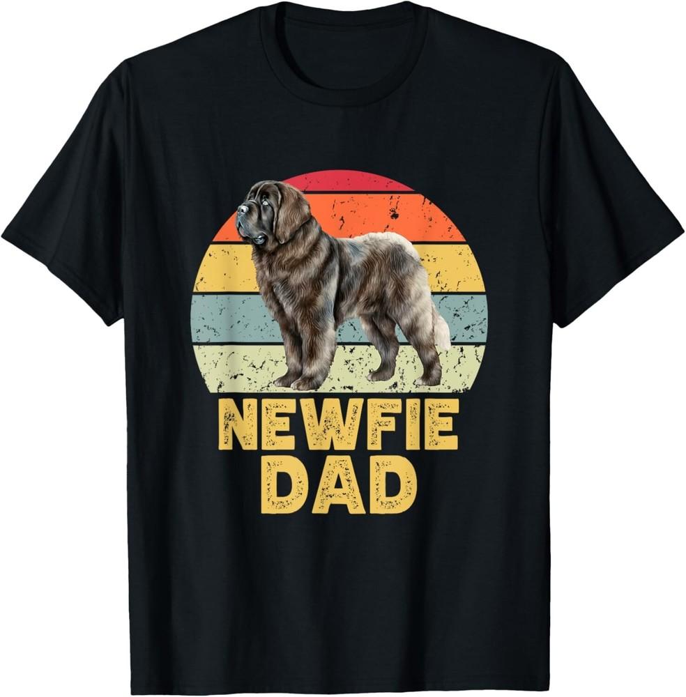 Newfie Hund Papa Lustig Retro Neufundländer Liebhaber _ Besitzer Geschenk Unisex T-Shirt