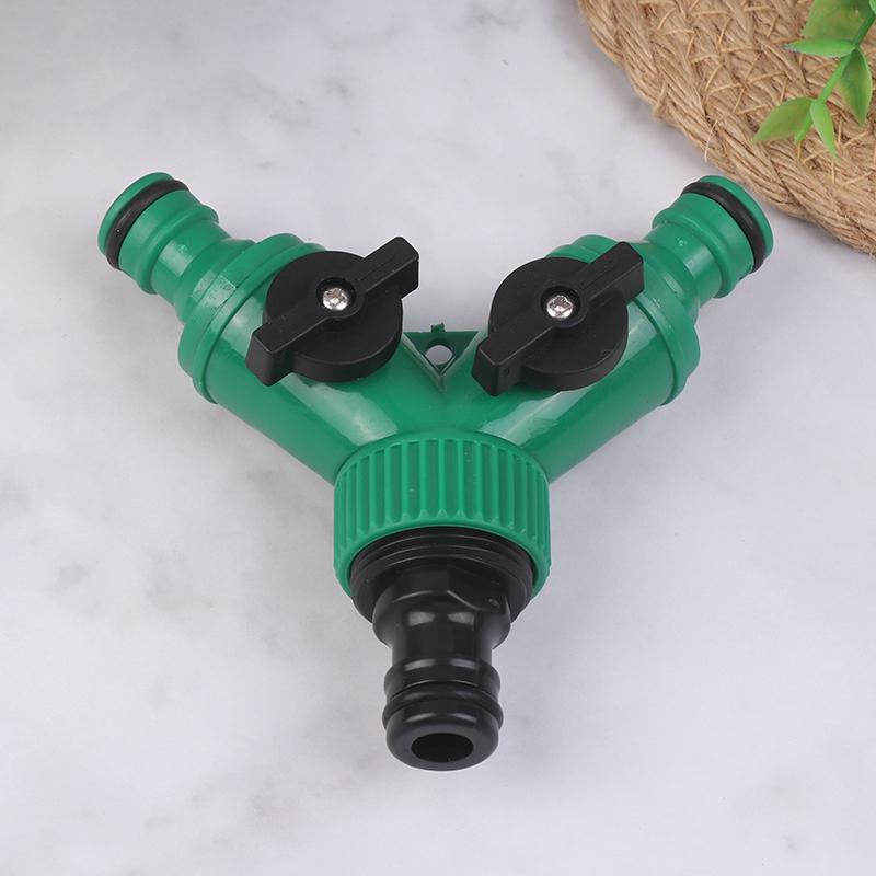 2 Way Garden Water Pipe Connectors Pipe Adapter Y Shape Hose Splitter Valve Three Way Plastic Valve With Switch