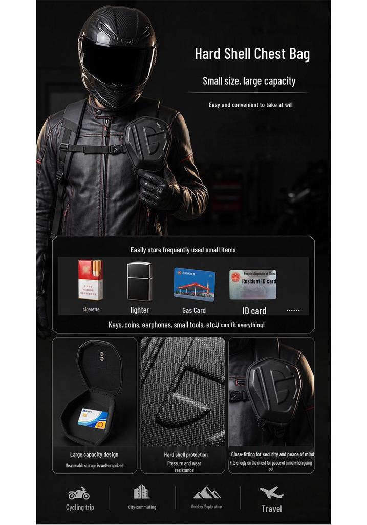 LED Motorcycle Riding Backpack - Double Shoulder Helmet & Computer Bag for Men & Women with Hard Shell