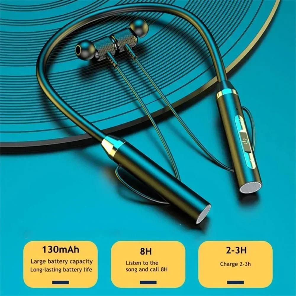 Wireless Headphones Bluetooth Neckband Magnetic Earphones Sport Running Earbuds Waterproof Bluetooth 5.3 Headset With Mic
