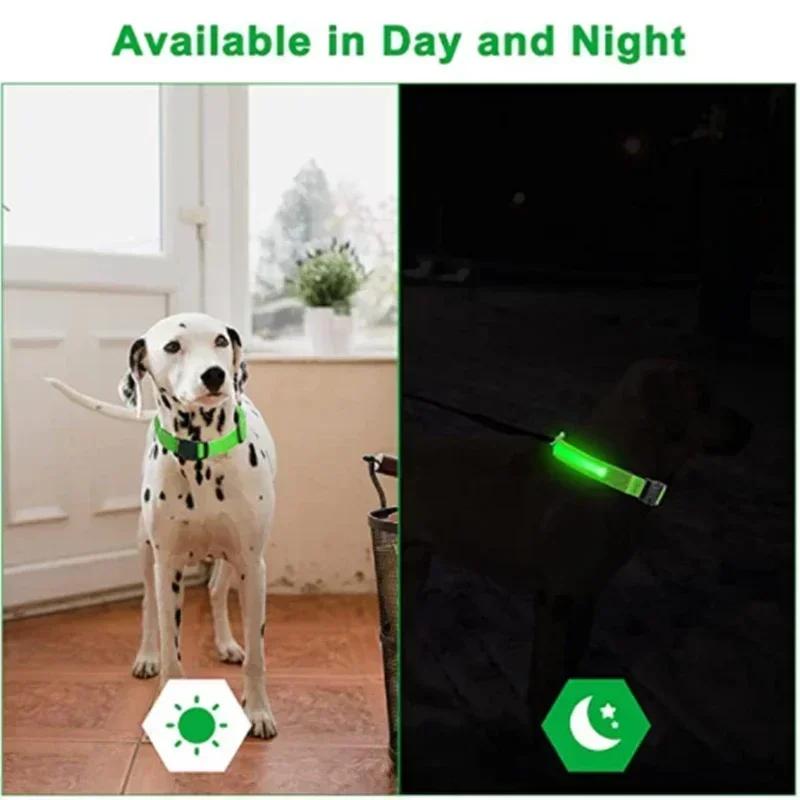 Adjustable Flashing Rechargea Luminous Collar Night Anti-Lost Dog Light HarnessFor Small Dog Pet Products LED Glowing Dog Collar