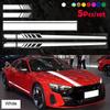 5pcs Racing Stripe Vinyl Decal Kit- Waterproof Car Hood& Body Stickers with Mirror Decals(Glossy Finish)