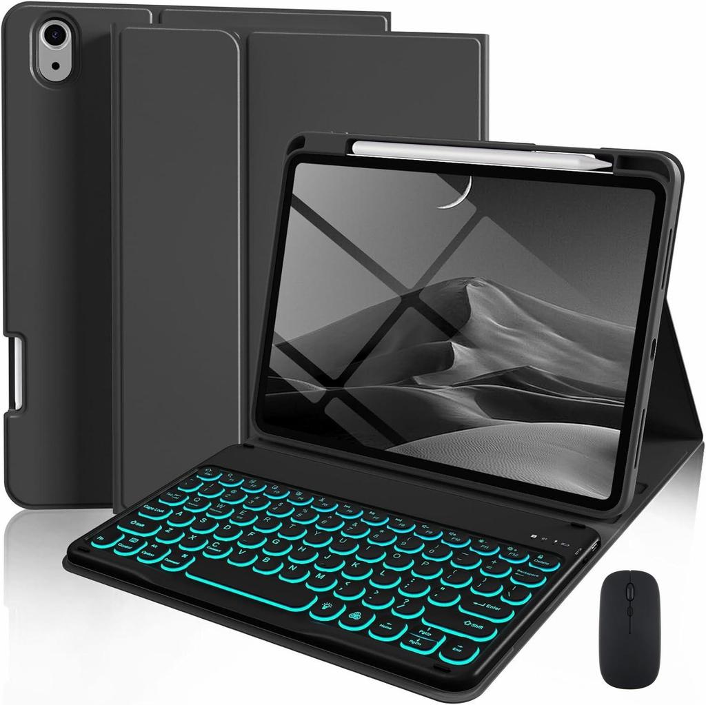 Pouzdro Xiaomi Pad 8 Pro s 7barevnou podsvícenou klávesnicí, slotem na pero a magnetickým uzávěrem