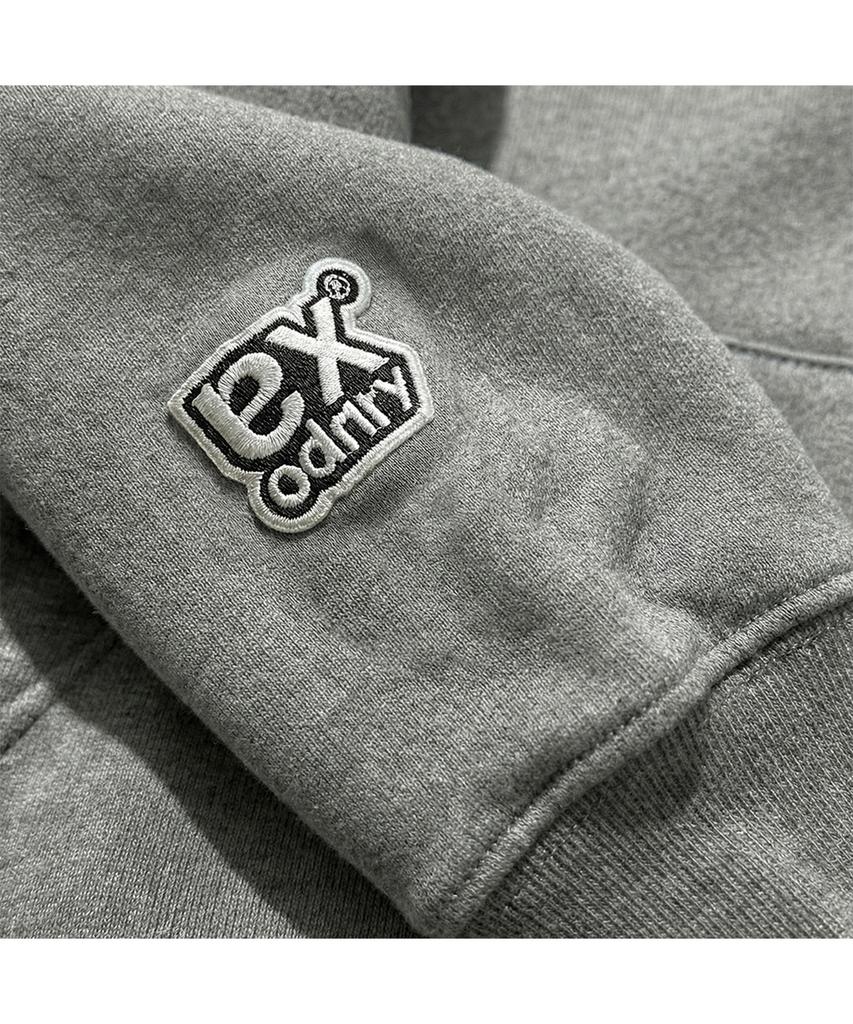 Extraordinary Camo Fill Logo Zip-Up Hoodie Melange Gray
