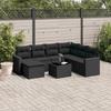 VidaXL Garden Lounge Set 8 Pcs with Cushions Black Braided Resin 3219295
