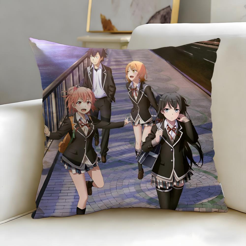 anime My Teen Romantic Comedy SNAFU Cushion Cover Soft & Easy-Wash Pillow Case – Versatile for Couch, Bed, Travel and Office