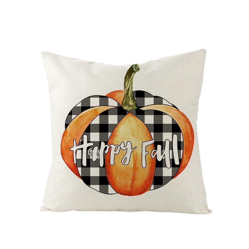 Autumn Harvest Pumpkin Print Pillow Cover Sofa Office Polyester Cushion Cover Home Furnishings