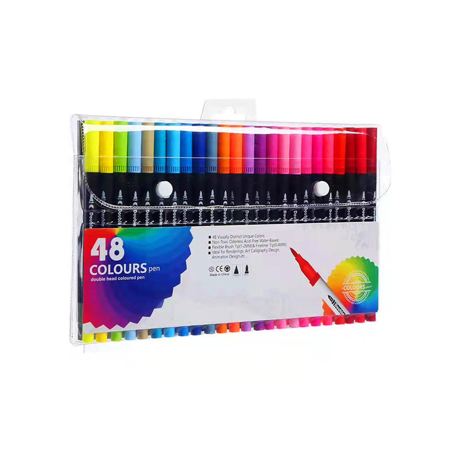 

Watercolor Pen Set of and 48 Color Illustration Watercolor Art Broad and Fine Coloring Art Office Art Includes Storage Christmas Gift 12, 24, Colors,