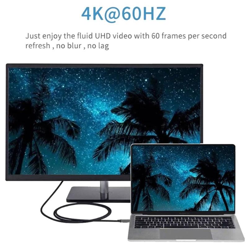 1.8M USB C To 4K @60Hz Type-C To DP Cable HBR3 Alt Mode Adapter for 2021 for MacBook Pro M1 for Mac Mini