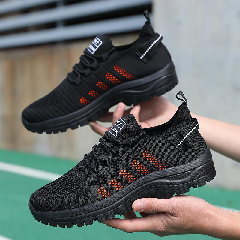 Trendy Men'S Outdoor Running Sneakers Breathable Non-Slip Comfortable  Walking Casual Shoes New Male Footwear Lace Up Flat Shoes