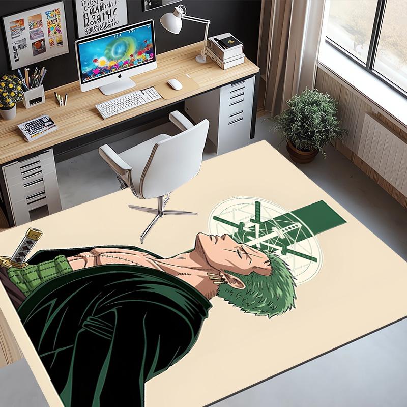 Roronoa Zoro Pattern Rug, Indoor/Outdoor Mat, for Picnic, Gameroom, Bedroom, Office, Living Room, Home Decor Carpet, Birthday Gift