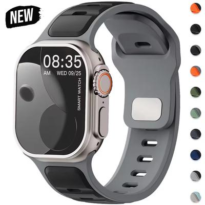 Pour Iwatch Series 11 10 9 8 7 6 5 4 SE3 Ultra 3/2 Bracelet en Silicone Bande de Sport pour Apple Watch 49mm 46mm 45mm 44mm 42mm 41mm 40mm