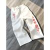 Men's Gothic Dark Casual Running Pants with Rose Print Pattern, Loose Straight Leg Drawstring Pants, Comfortable Running Pants for All Seasons