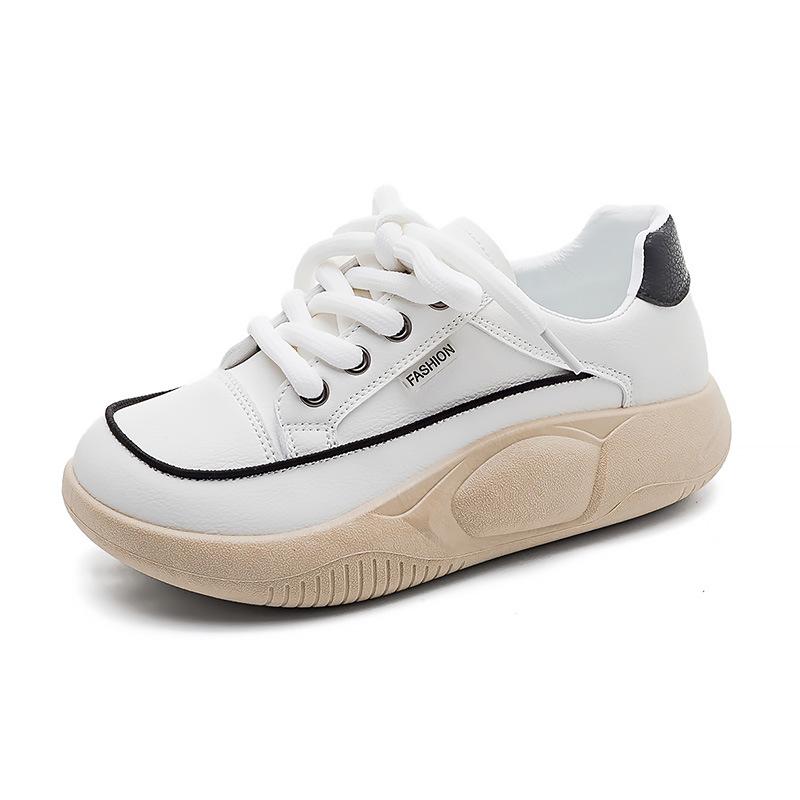 Platform White Shoes Women's Shoes Autumn and Winter New Lightweight Comfortable Rocking Shoes Student Sports Casual Shoes