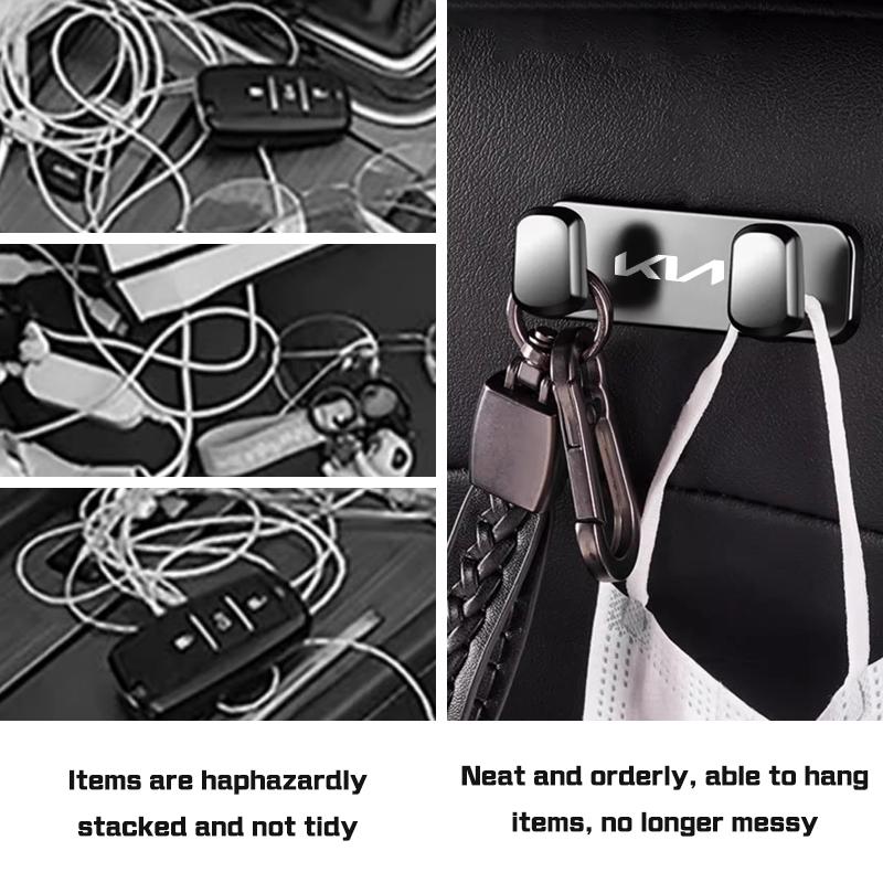 BBDS7 For Kia Rio Ceed Sportage Cerato Soul Sorento K2 Picanto K5 Mini Car Hook Interior Storage Adhesive Dashboard Wall Hanging Hook