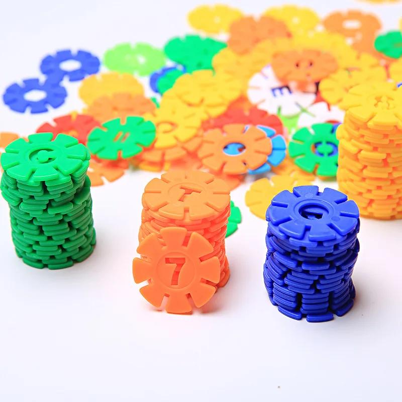 Model Educational 500Pcs/Pack Building Blocks Children's Plastic ABS Snowflake Shape Toy Assemblage Colorful Building Kit Kids
